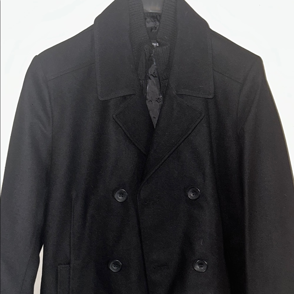 Kenneth Cole New York Black Peacoat Wool Blend - Picture 4 of 11